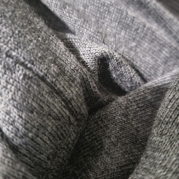 Noctex Henley Sweater Dress Grey Charcoal Wool Midi Hooded Pockets Side Slits XS - Picture 11 of 15